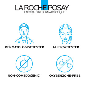 La Roche-Posay next to common items to show 40ml travel-friendly size advantage