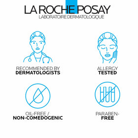 Cotton pad soaked with La Roche-Posay micellar water removing makeup for quick cleansing