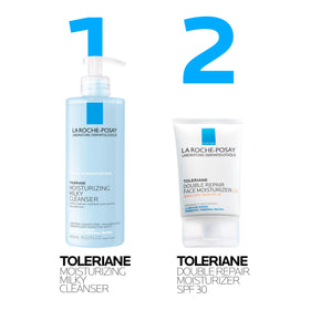 La Roche-Posay cleanser staged in bathroom for daily skincare routine context