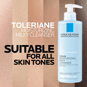 La Roche-Posay removing eye makeup gently to help soothe sensitive eyes