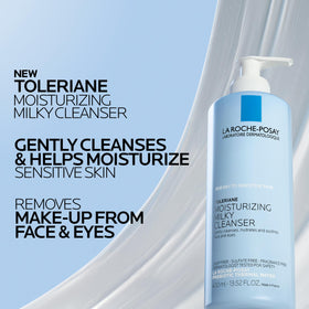 La Roche-Posay creamy milky texture close-up showing hydrating consistency
