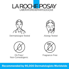 La Roche-Posay moisturizer dispensed in hand showing size and quick-absorbing benefit