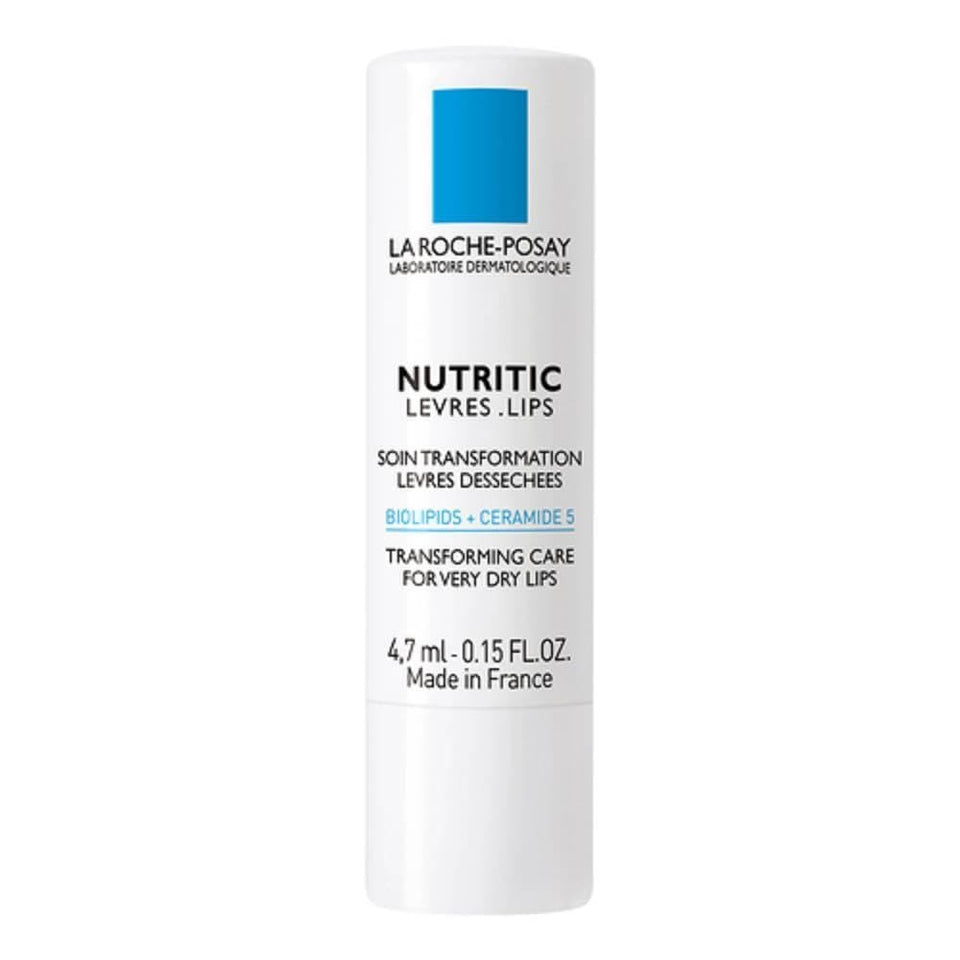 La Roche-Posay lip balm front stick showing compact, soothing application benefit