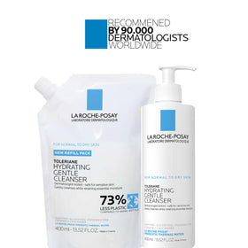 La Roche-Posay applied to damp skin to demonstrate gentle cleansing