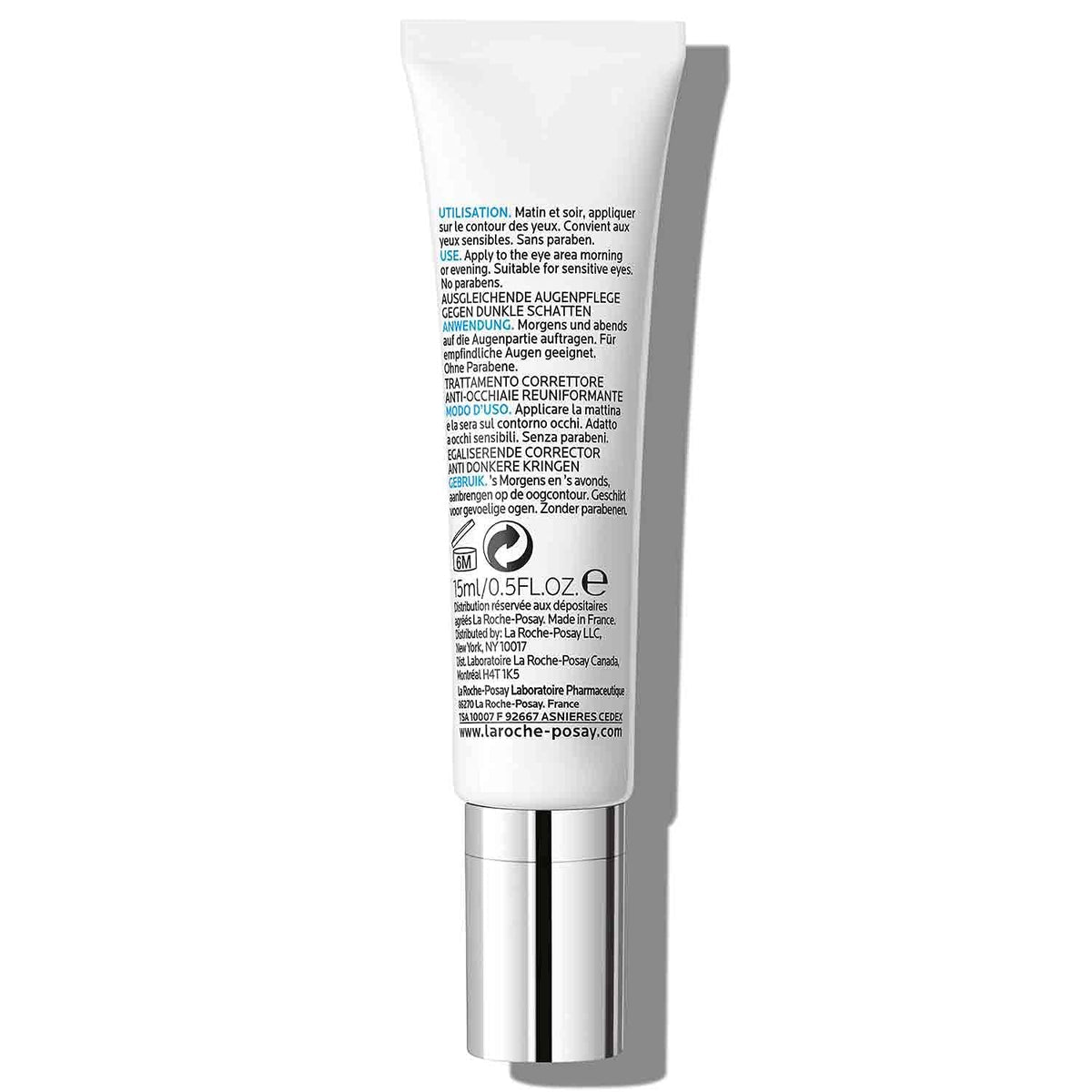 La Roche-Posay product in hand showing size and travel-friendly benefit