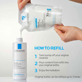 La Roche-Posay pump dispensing cleanser for easy daily use