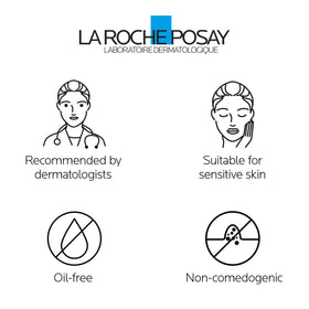 La Roche-Posay cream layered under makeup to show smoothing and priming benefit