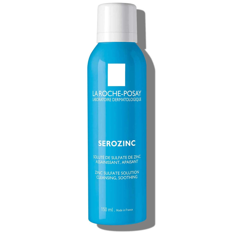 La Roche-Posay Serozinc front packaging showing clean bottle and label, conveys mattifying benefit