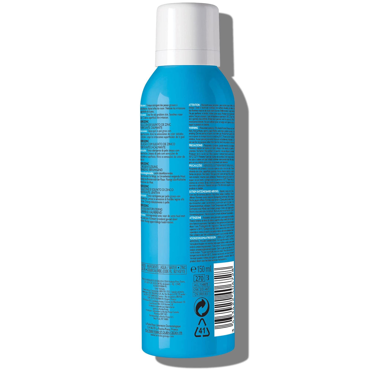 La Roche-Posay Serozinc ingredient label close-up highlighting simple formula for sensitive skin