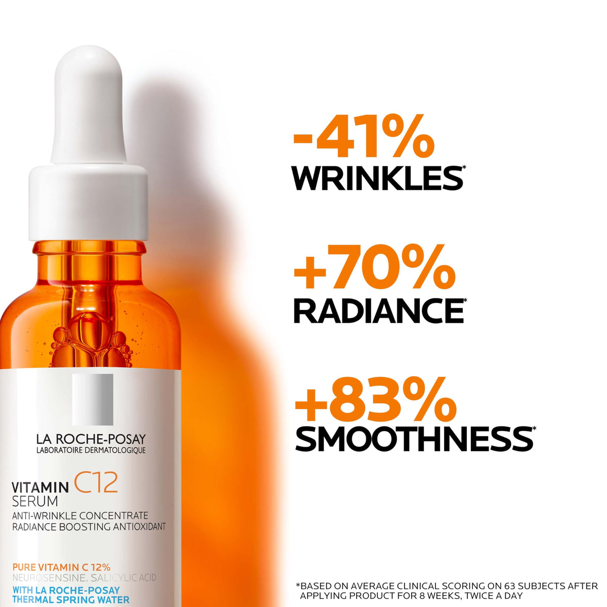 La Roche-Posay open cap and dropper emphasizing precise application and potency