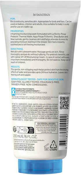 La Roche-Posay with shea butter, glycerin and niacinamide display showing nourishing ingredient benefit