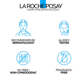 La Roche-Posay tube beside hand for scale showing travel-friendly size