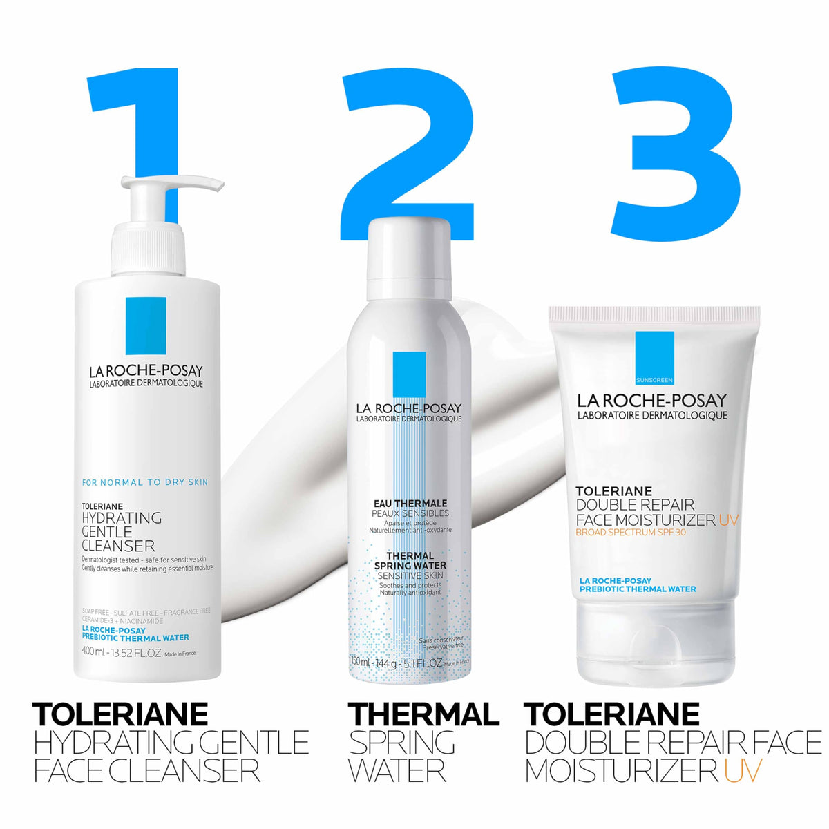 La Roche-Posay next to a credit card showing compact size and portability for travel and touch-ups