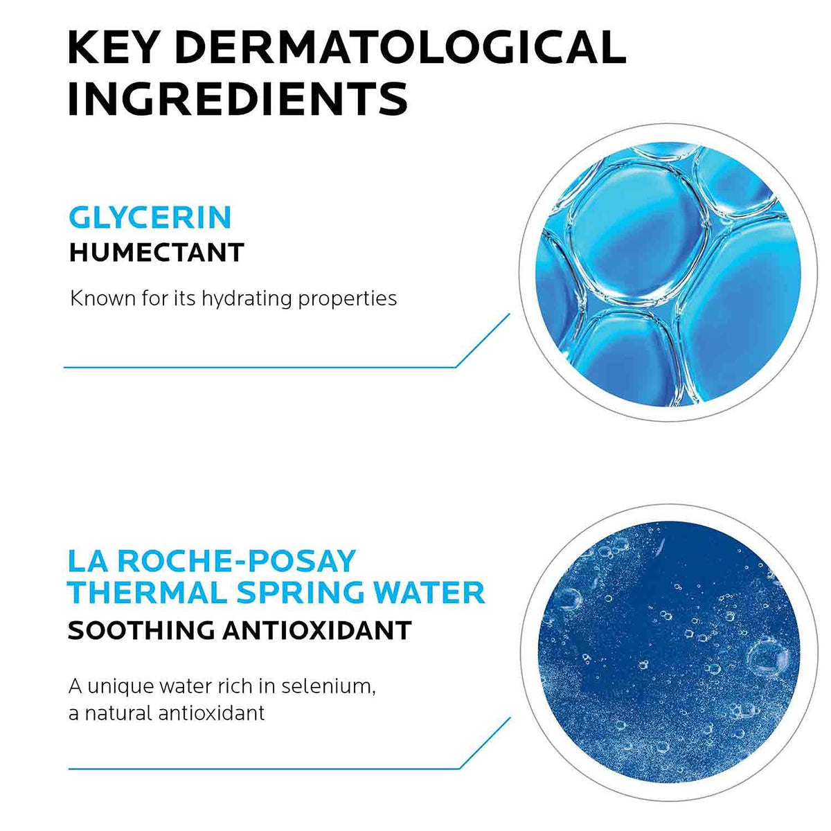 La Roche-Posay close-up texture of mattifying fluid, lightweight hydration visible