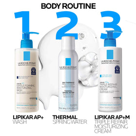 La Roche-Posay bottle staged with skincare products to support daily routine