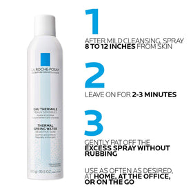 La Roche-Posay facial mist being used on face for instant calming comfort