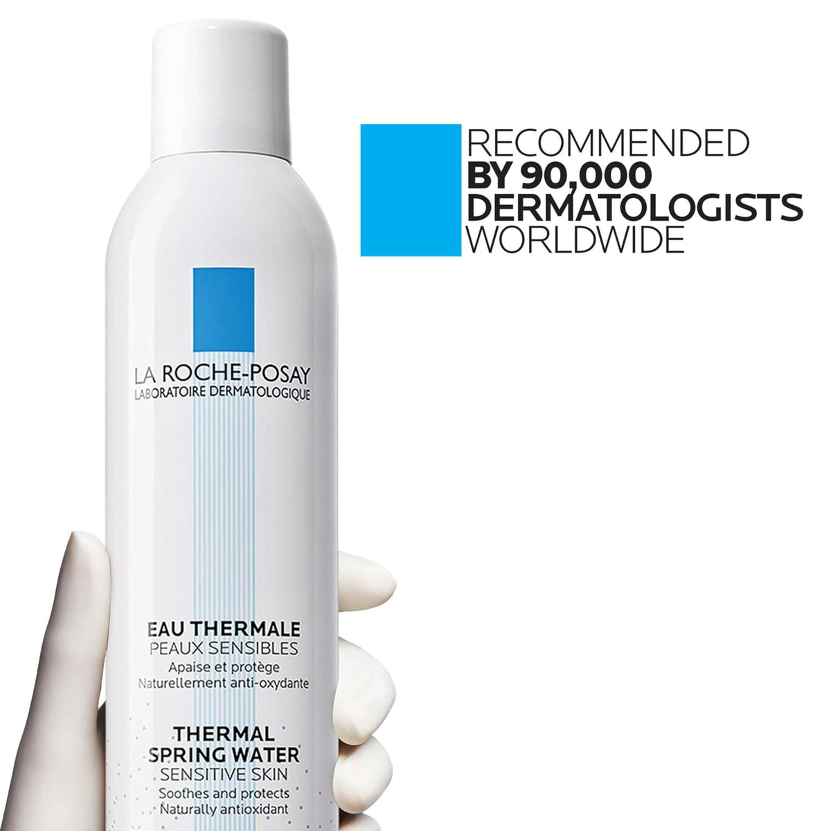 La Roche-Posay droplets on skin showing lightweight moisture and cooling