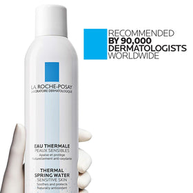 La Roche-Posay droplets on skin showing lightweight moisture and cooling