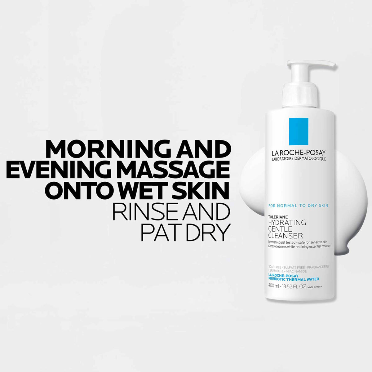La Roche-Posay in bathroom routine setting promoting daily gentle cleanse