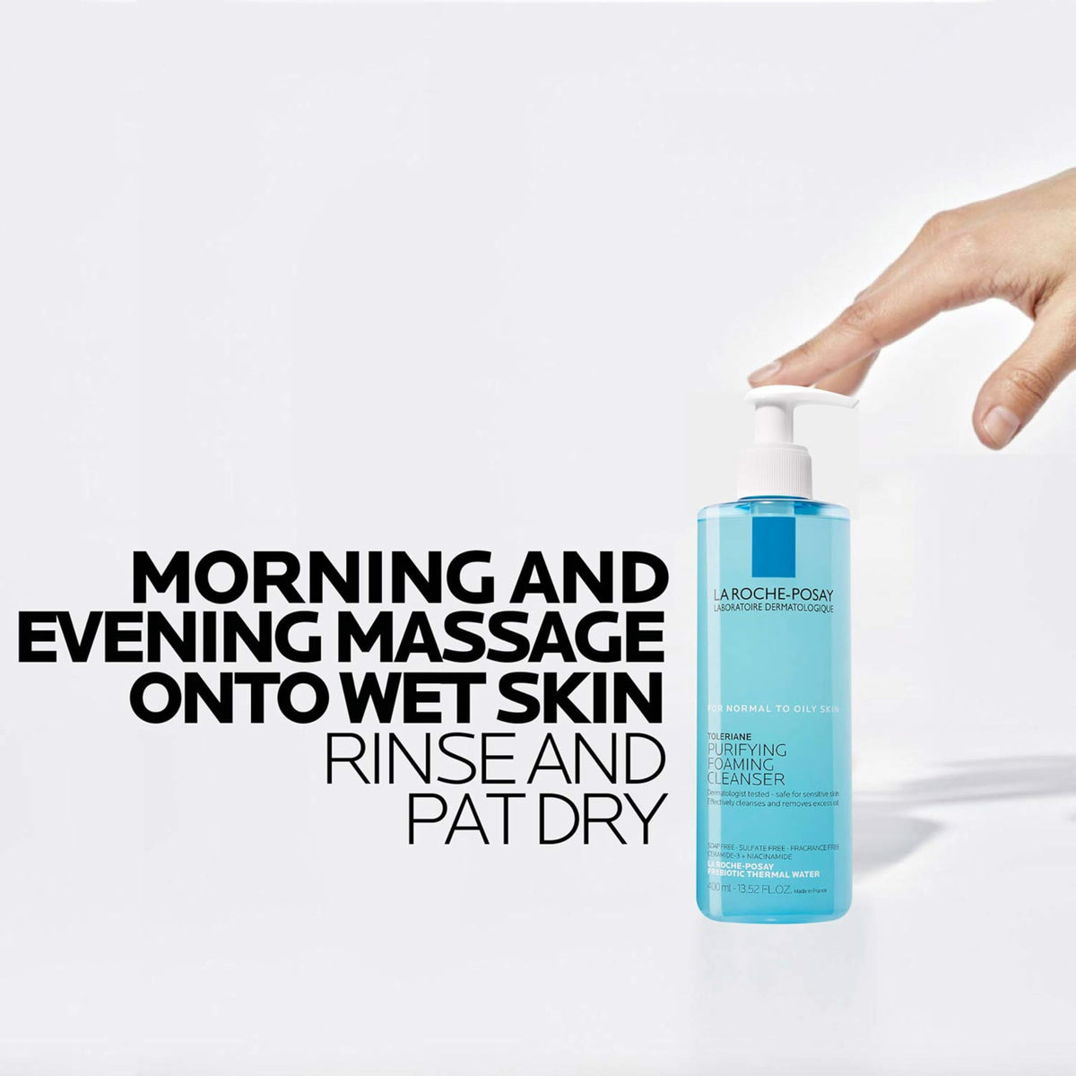 La Roche-Posay before and after cleanse showing clearer, refreshed-looking skin