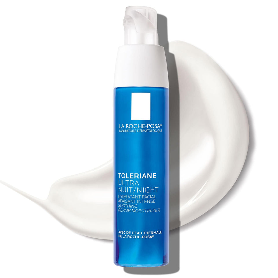 La Roche-Posay front packaging showing soothing night cream for sensitive skin