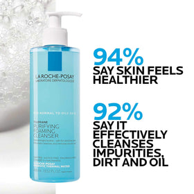 La Roche-Posay foam in hand illustrating gentle lather and effective cleansing