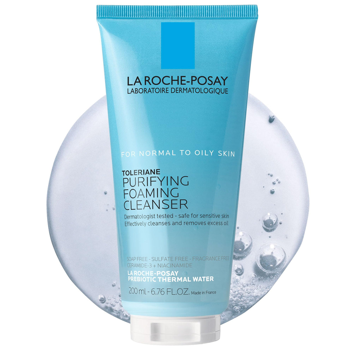 La Roche-Posay front packaging showing bottle and clean design and product trust