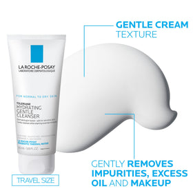 La Roche-Posay moisturizer on palm scale showing small amount covers face and hydrates
