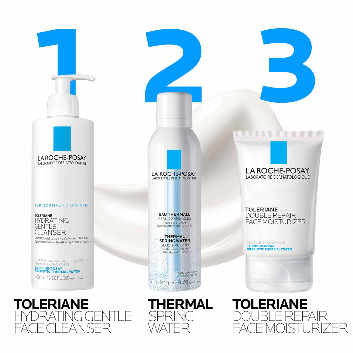 La Roche-Posay size comparison with credit card showing portable daily moisturizer benefit