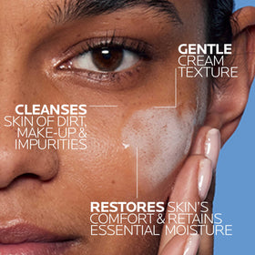 La Roche-Posay creamy texture close-up demonstrating hydrating feel