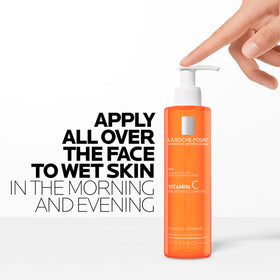 La Roche-Posay in bathroom routine with cleanser and towel for practical use