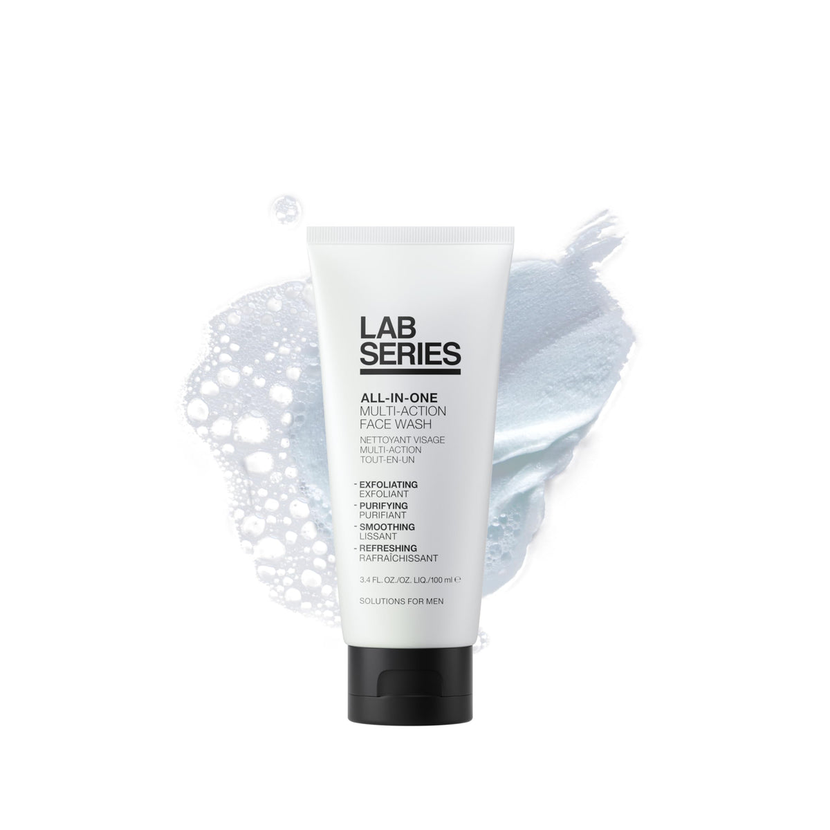 Lab Series front label showing product name and benefits for clear skin