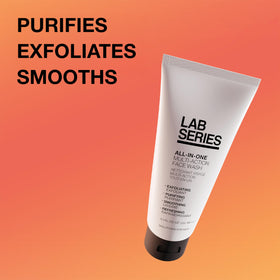 Lab Series close-up of cream-to-foam texture revealing gentle exfoliation
