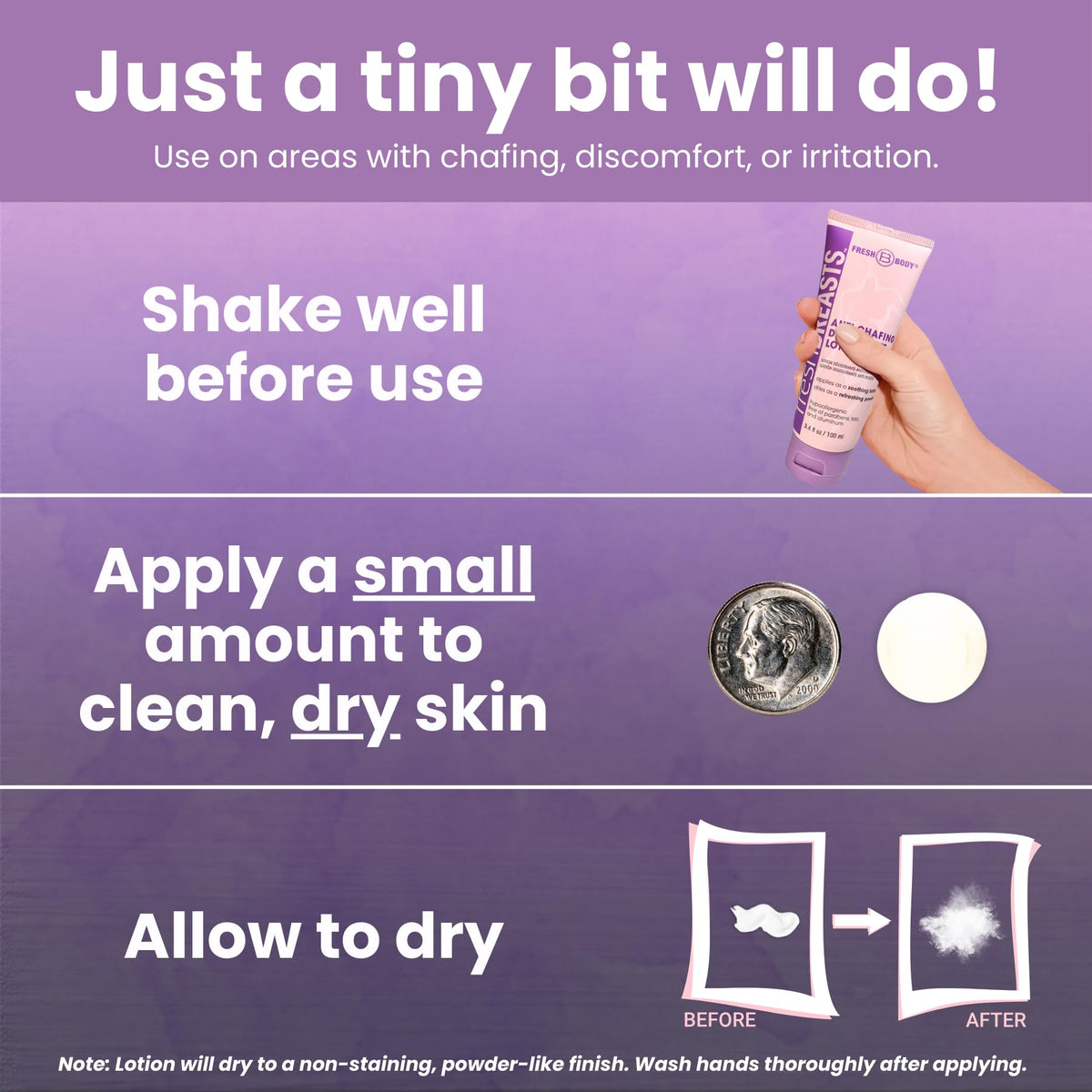 Fresh Body FB product label close-up showing usage directions and ingredient clarity for user confidence