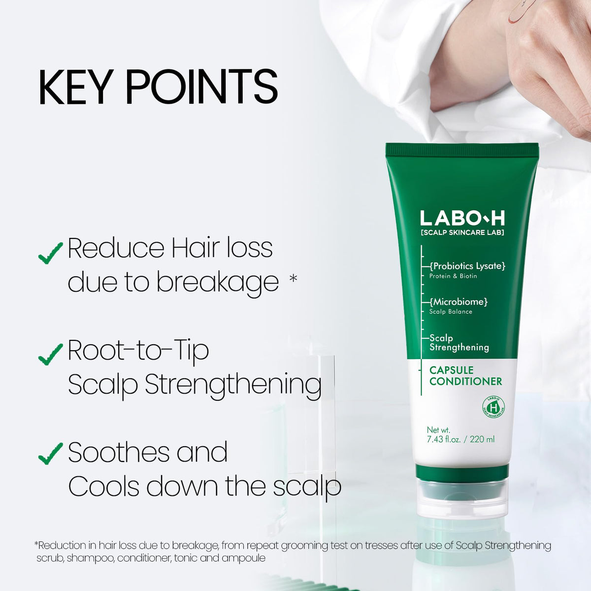 LABO-H vitamin C capsule detail highlighting nourishing capsules