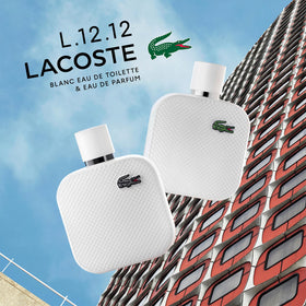 Lacoste L.12.12 Blanc lifestyle shot on man conveying everyday elegance and versatility