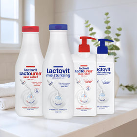Lactovit before and after skin texture improvement visual benefit