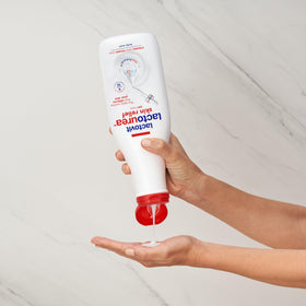Lactovit gel texture close-up showing silky moisturizing formulation