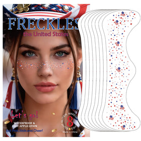 LADDYFOX front packaging showing 8-piece patriotic tattoo kit and instant festive look