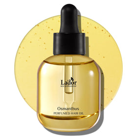 LA'DOR front bottle view showing compact 1 fl oz oil serum and sleek design benefit shine