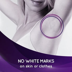 Applying Lady Speed Stick gel underarm demonstrating reliable wetness control