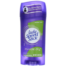 Lady Speed Stick front packaging showing Powder Fresh scent and compact benefits