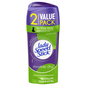 Lady Speed Stick front packaging twin pack showing product and scent for reliable protection