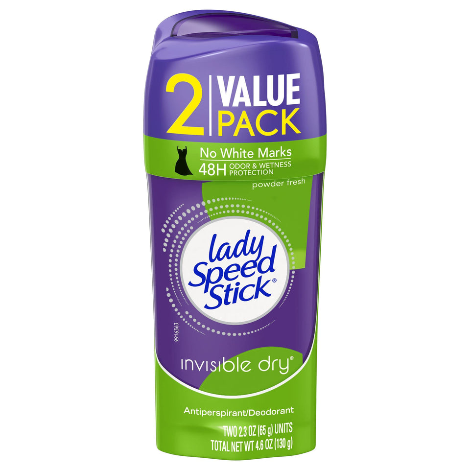 Lady Speed Stick front packaging twin pack showing product and scent for reliable protection