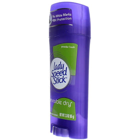 Label and UPC on Lady Speed Stick highlighting product information benefit