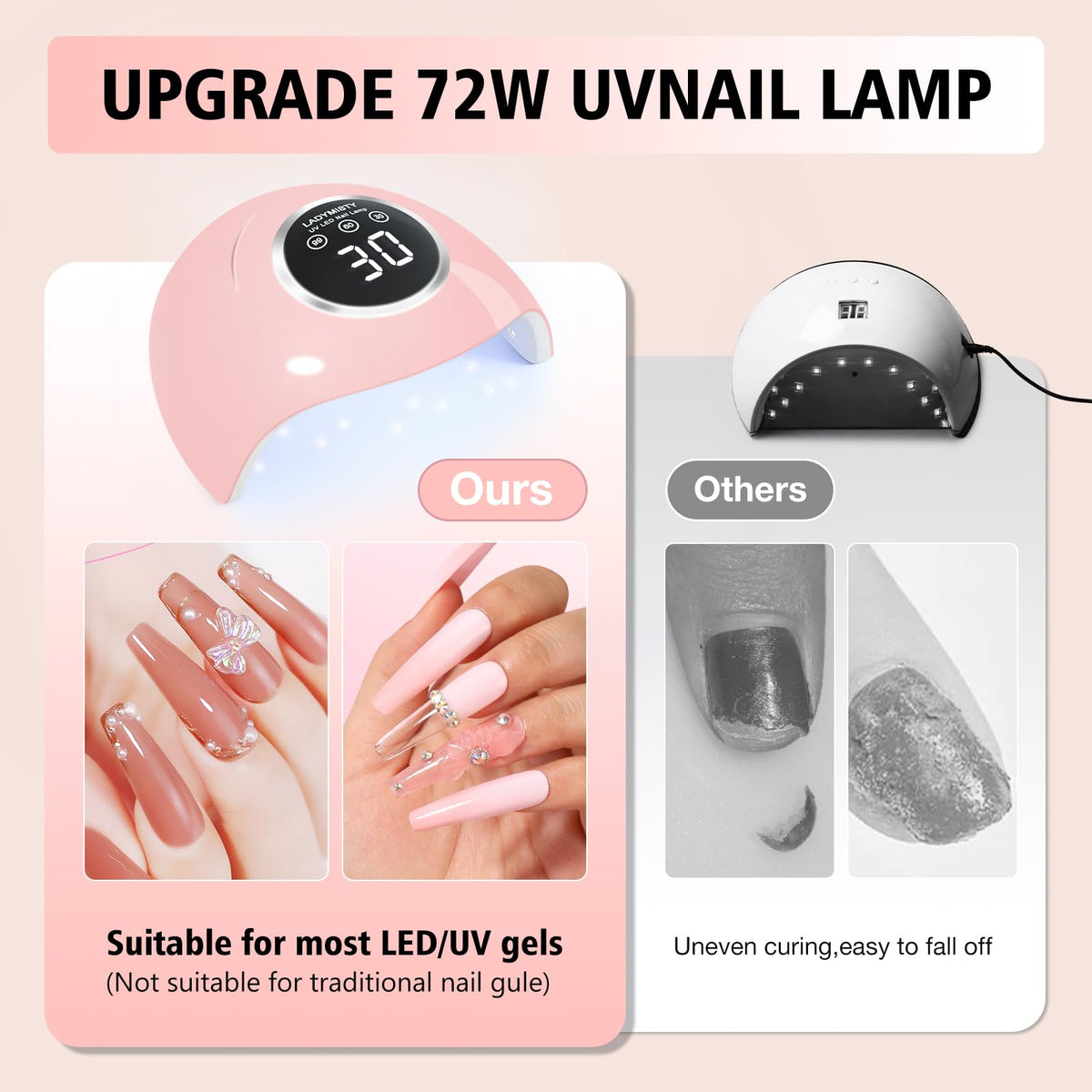 LadyMisty lamp in use with hand inside demonstrating automatic sensor convenience