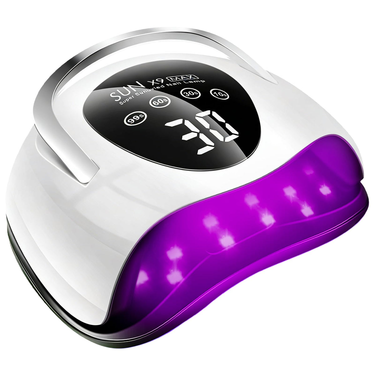 LadyMisty front view showing lamp opening and glossy ABS finish for easy cleaning