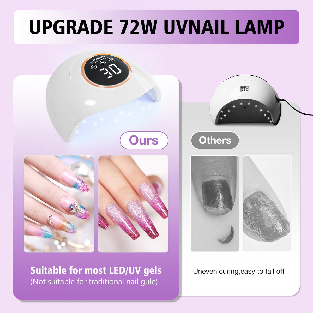 LadyMisty automatic sensor activating as hand enters for hands-free curing