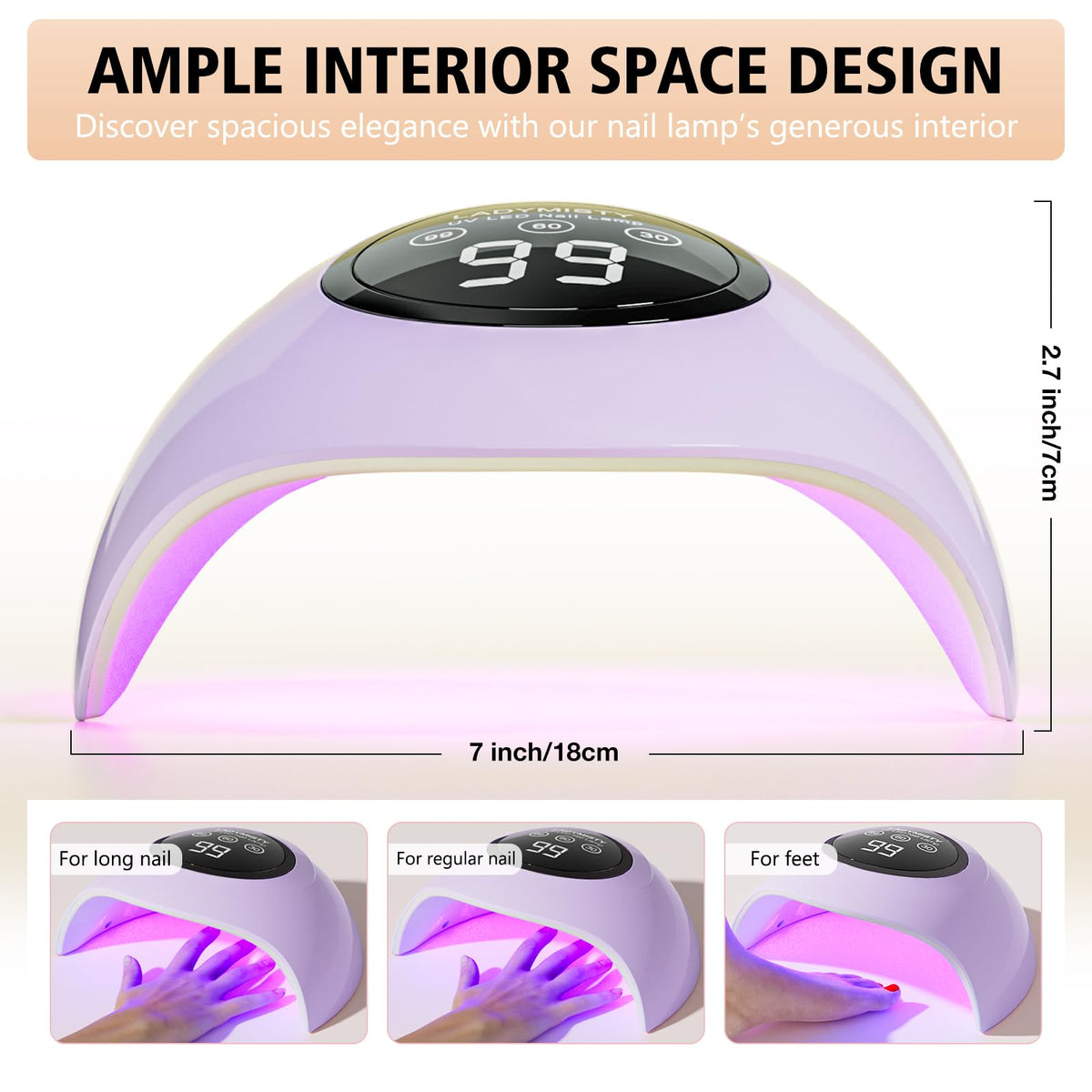LadyMisty LCD display and timer controls for precise curing settings