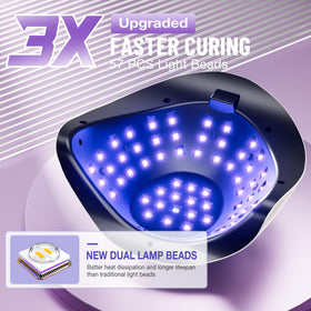 LadyMisty close-up of 57 LED beads inside lamp, even light distribution for uniform cures